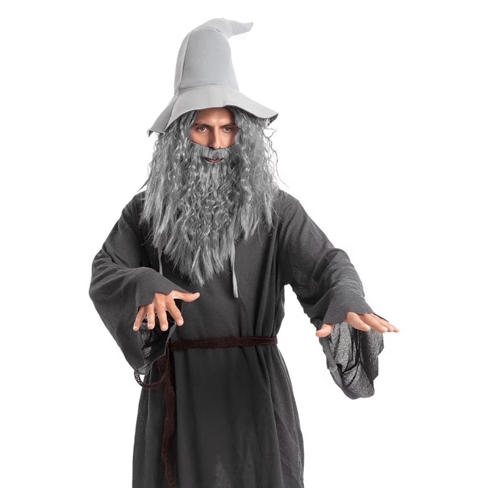 Spooktacular Creations Halloween Grey Wizard Wig & Beard for Men Adults Cosplay - Picture 16 of 16